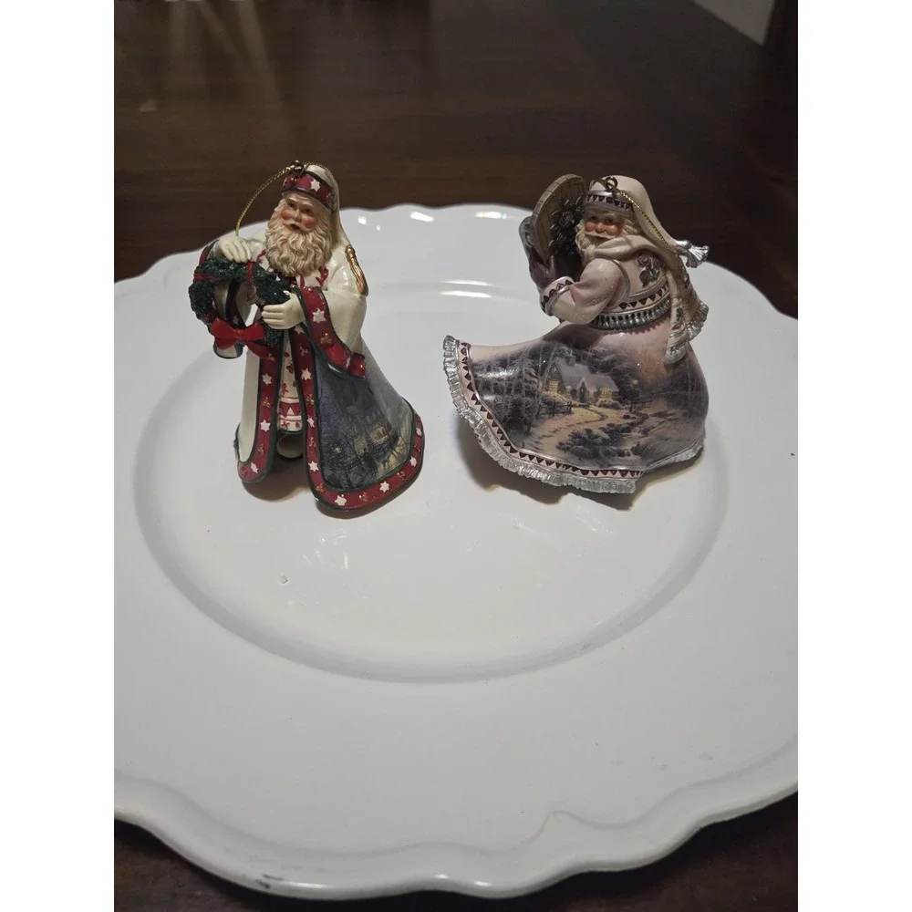 Vintage Ashton Drake Santa Ornaments Thomas Kinkaid